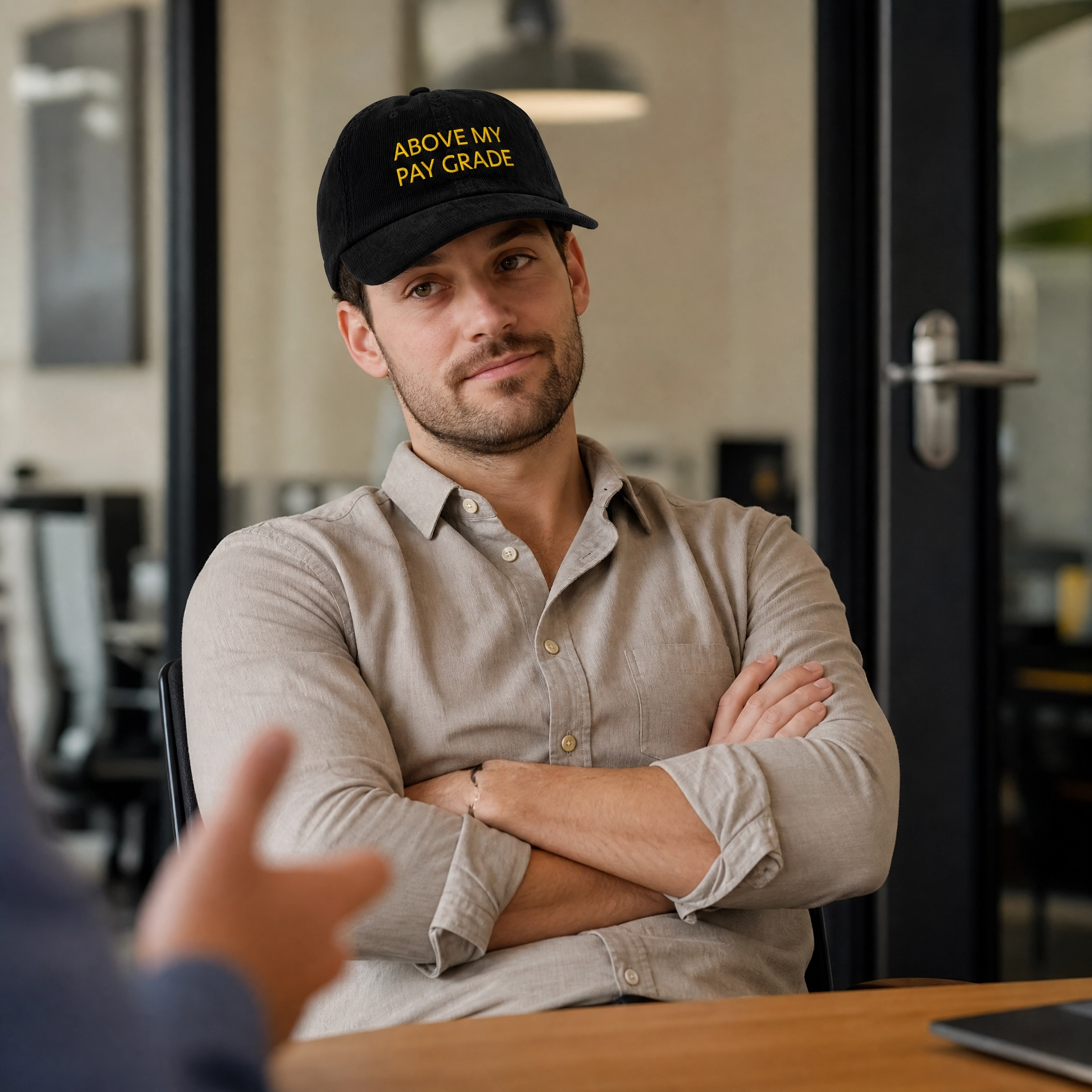 Above My Pay Grade - Embroidered Corduroy Cap